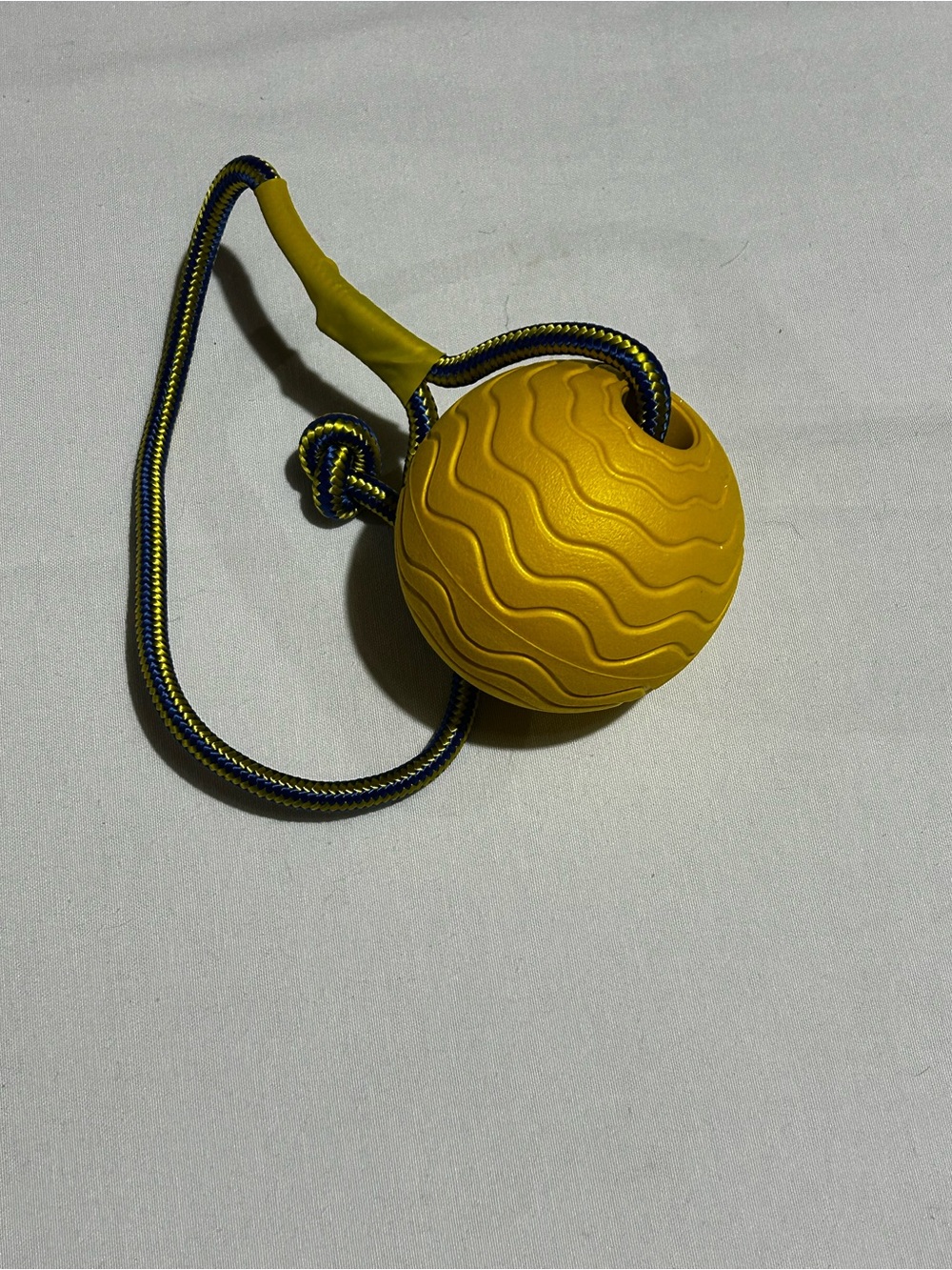 Yellow Wave-Textured Ball Keychain Necklace